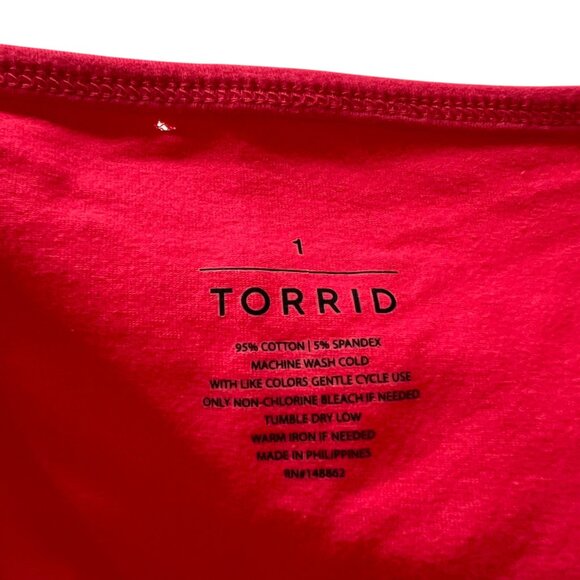 Torrid tank top Teaberry cinch front foxy top magenta red 1X cami - Picture 4 of 5